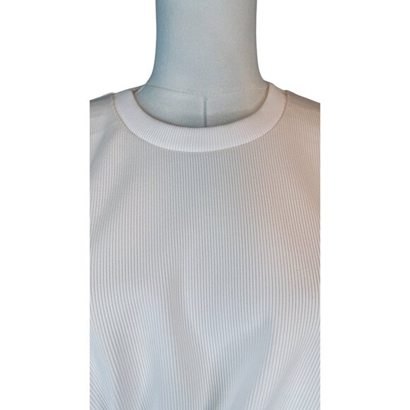 2/$30 Astr The Label XL Cream Ribbed Sleeveless Knitted Top Twist Front Detail - Picture 3 of 15